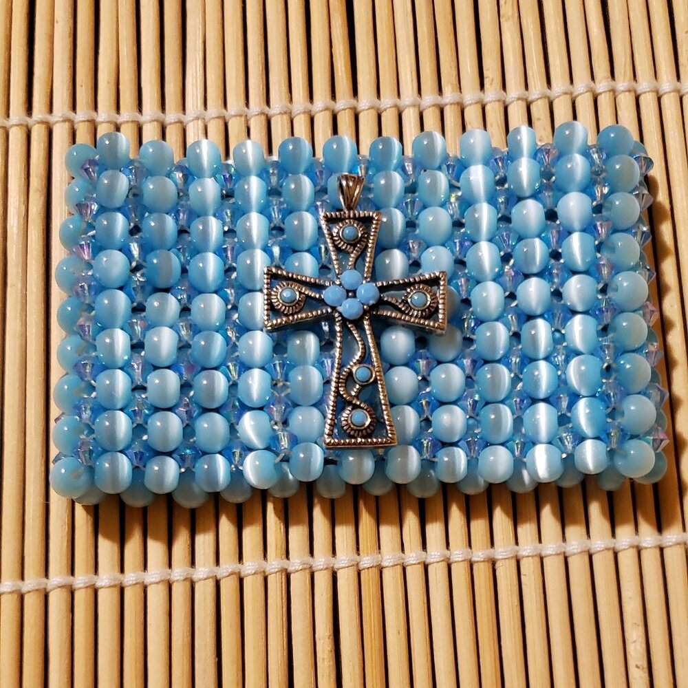 Turquiose Bracelet & Cross Charm Set
